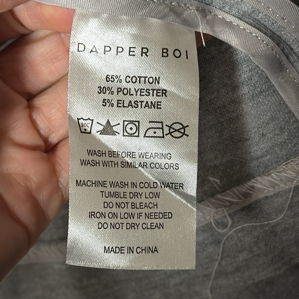 Dapper Boi Heather Grey Single Button Blazer Size… - image 5